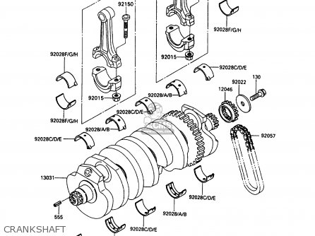 CRANKSHAFT - ZX1100C3 ZZR1100 1992 EUROPE UK FR AR FG GR IT NR SD SP ST
