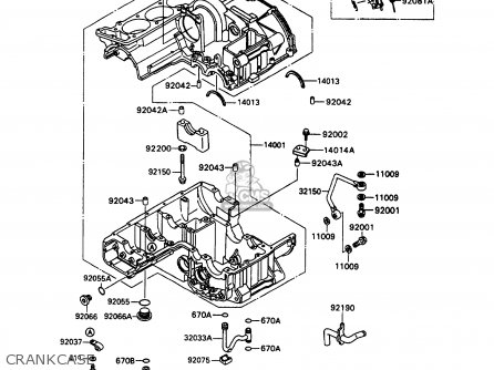 CRANKCASE - ZX1100C3 ZZR1100 1992 EUROPE UK FR AR FG GR IT NR SD SP ST