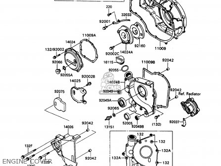 ENGINE COVER - ZX1100C3 ZZR1100 1992 EUROPE UK FR AR FG GR IT NR SD SP ST