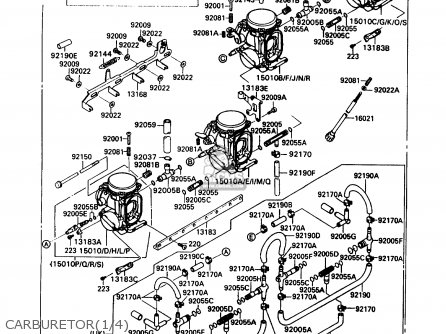 CARBURETOR(1/4) - ZX1100C3 ZZR1100 1992 EUROPE UK FR AR FG GR IT NR SD SP ST