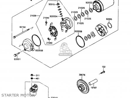STARTER MOTOR - ZX1100C3 ZZR1100 1992 EUROPE UK FR AR FG GR IT NR SD SP ST