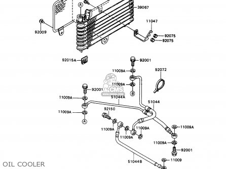 OIL COOLER - ZX1100C3 ZZR1100 1992 EUROPE UK FR AR FG GR IT NR SD SP ST