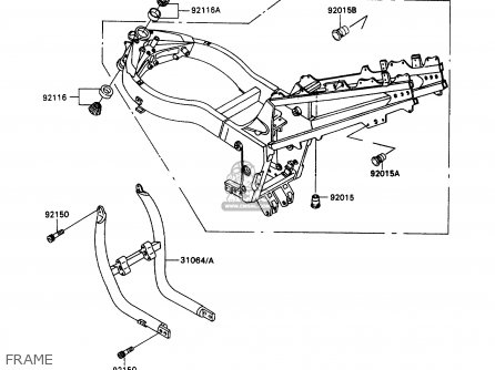 FRAME - ZX1100C3 ZZR1100 1992 EUROPE UK FR AR FG GR IT NR SD SP ST