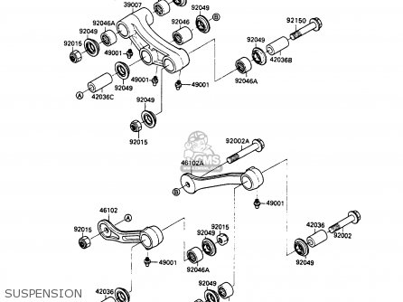 SUSPENSION - ZX1100C3 ZZR1100 1992 EUROPE UK FR AR FG GR IT NR SD SP ST