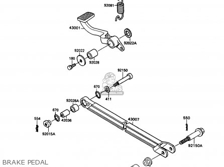 BRAKE PEDAL - ZX1100C3 ZZR1100 1992 EUROPE UK FR AR FG GR IT NR SD SP ST