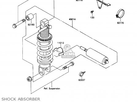 SHOCK ABSORBER - ZX1100C3 ZZR1100 1992 EUROPE UK FR AR FG GR IT NR SD SP ST