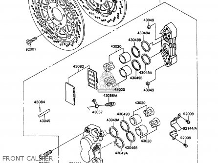 FRONT CALIPER - ZX1100C3 ZZR1100 1992 EUROPE UK FR AR FG GR IT NR SD SP ST