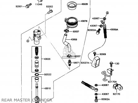 REAR MASTER CYLINDER - ZX1100C3 ZZR1100 1992 EUROPE UK FR AR FG GR IT NR SD SP ST