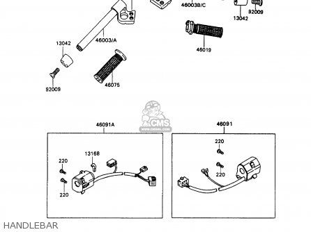 HANDLEBAR - ZX1100C3 ZZR1100 1992 EUROPE UK FR AR FG GR IT NR SD SP ST