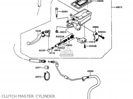 CLUTCH MASTER CYLINDER - ZX1100C3 ZZR1100 1992 EUROPE UK FR AR FG GR IT NR SD SP ST