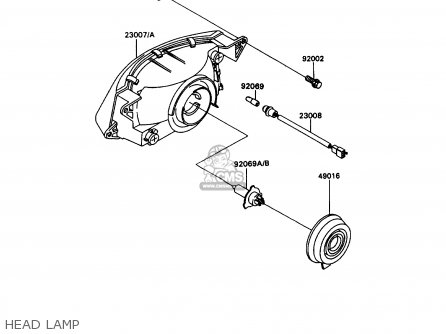 HEAD LAMP - ZX1100C3 ZZR1100 1992 EUROPE UK FR AR FG GR IT NR SD SP ST