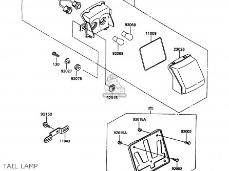 TAIL LAMP - ZX1100C3 ZZR1100 1992 EUROPE UK FR AR FG GR IT NR SD SP ST