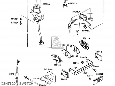IGNITION SWITCH - ZX1100C3 ZZR1100 1992 EUROPE UK FR AR FG GR IT NR SD SP ST