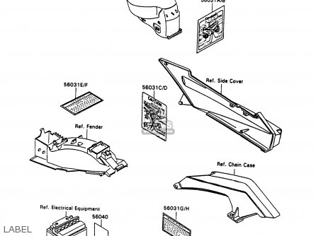 LABEL - ZX1100C3 ZZR1100 1992 EUROPE UK FR AR FG GR IT NR SD SP ST