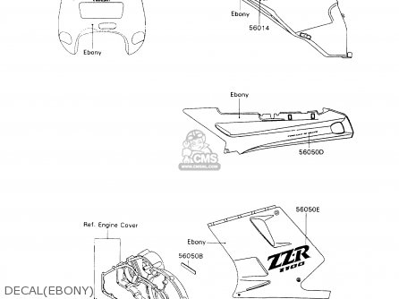 DECAL(EBONY) - ZX1100C3 ZZR1100 1992 EUROPE UK FR AR FG GR IT NR SD SP ST
