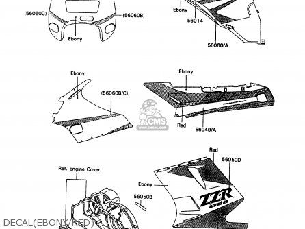 DECAL(EBONY/RED) - ZX1100C3 ZZR1100 1992 EUROPE UK FR AR FG GR IT NR SD SP ST