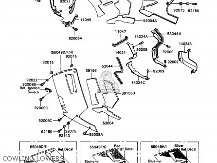 COWLING LOWERS - ZX1100C3 ZZR1100 1992 EUROPE UK FR AR FG GR IT NR SD SP ST
