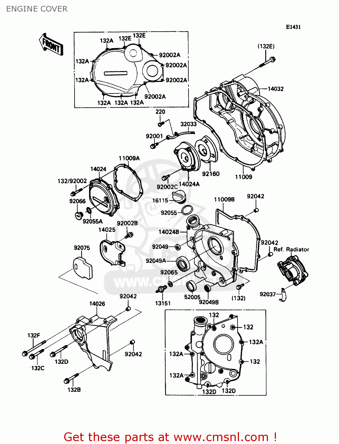 ENGINE COVER ZX1100C4 ZX11 1993 USA CALIFORNIA CANADA