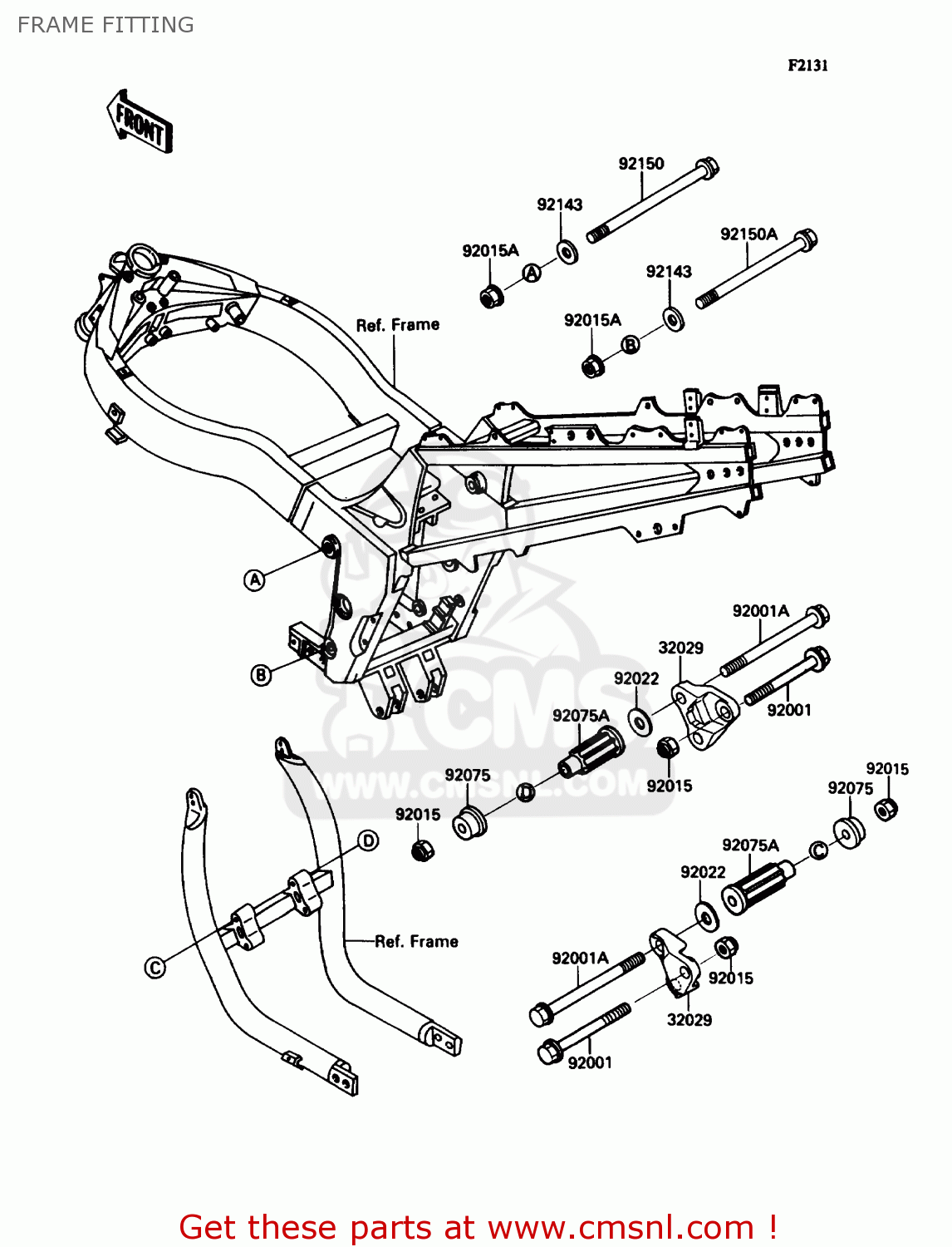 FRAME FITTING ZX1100C4 ZX11 1993 USA CALIFORNIA CANADA