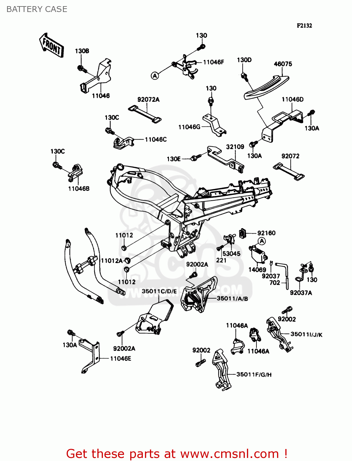 BATTERY CASE ZX1100C4 ZX11 1993 USA CALIFORNIA CANADA