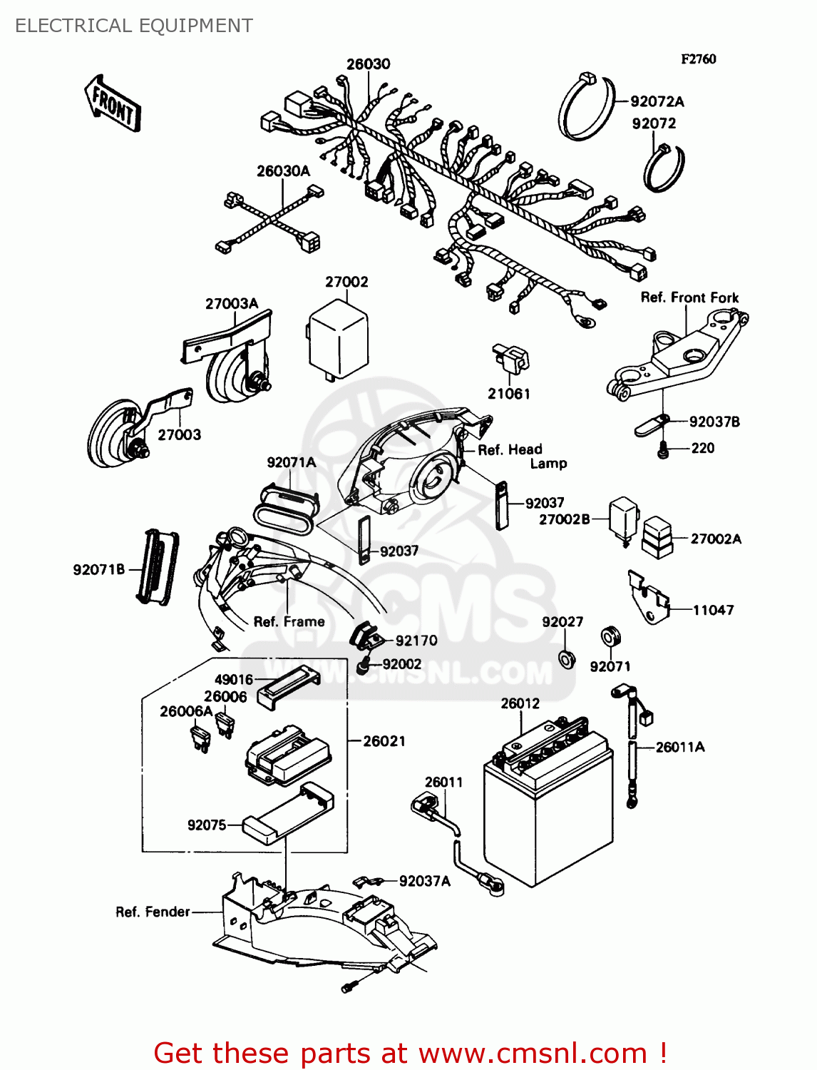 ELECTRICAL EQUIPMENT ZX1100C4 ZX11 1993 USA CALIFORNIA CANADA