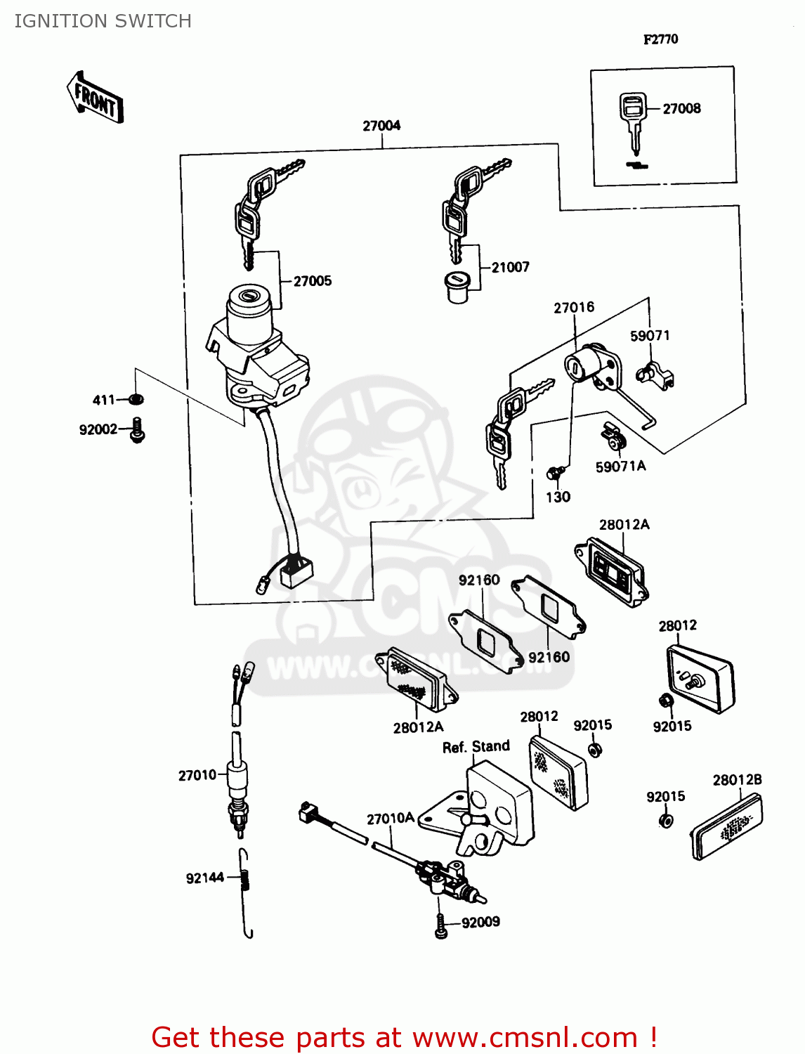 IGNITION SWITCH ZX1100C4 ZX11 1993 USA CALIFORNIA CANADA
