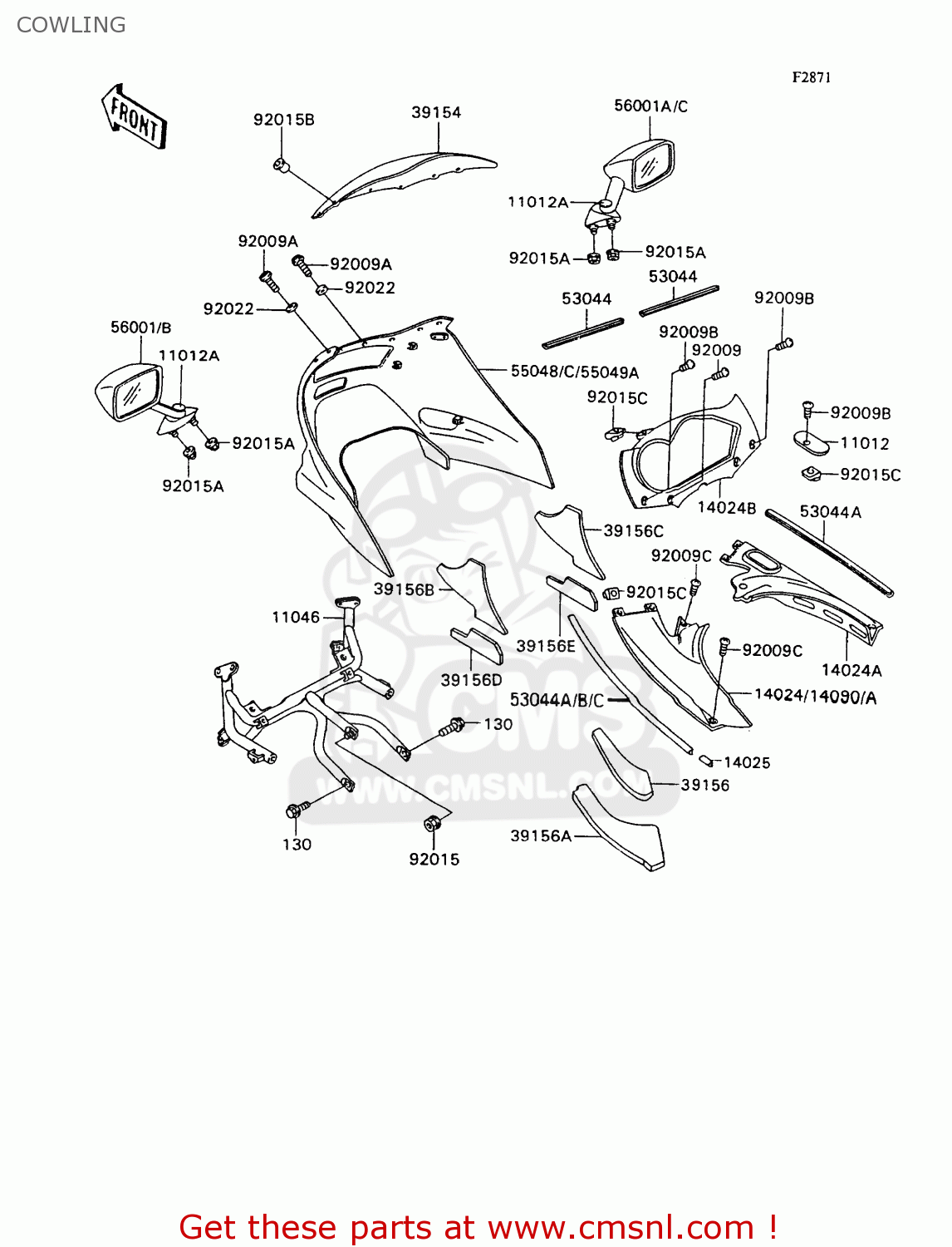 COWLING ZX1100C4 ZX11 1993 USA CALIFORNIA CANADA