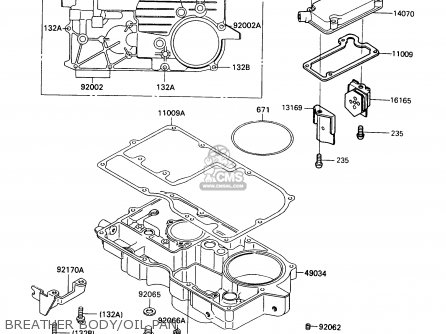 BREATHER BODY/OIL PAN - ZX1100C4 ZX11 1993 USA CALIFORNIA CANADA