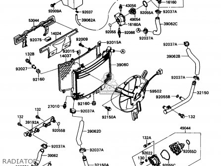 RADIATOR - ZX1100C4 ZX11 1993 USA CALIFORNIA CANADA