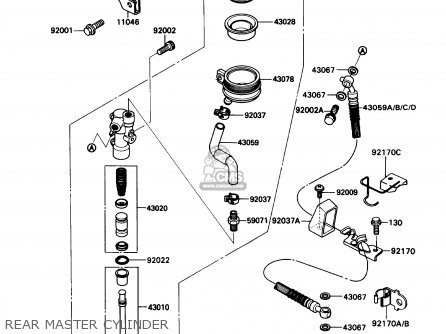 REAR MASTER CYLINDER - ZX1100C4 ZX11 1993 USA CALIFORNIA CANADA
