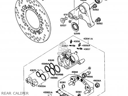 REAR CALIPER - ZX1100C4 ZX11 1993 USA CALIFORNIA CANADA