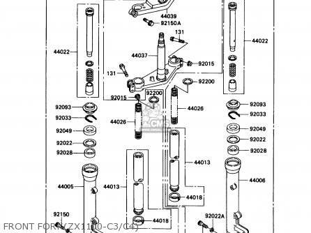 FRONT FORK(ZX1100-C3/C4) - ZX1100C4 ZX11 1993 USA CALIFORNIA CANADA