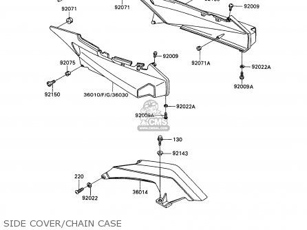 SIDE COVER/CHAIN CASE - ZX1100C4 ZX11 1993 USA CALIFORNIA CANADA