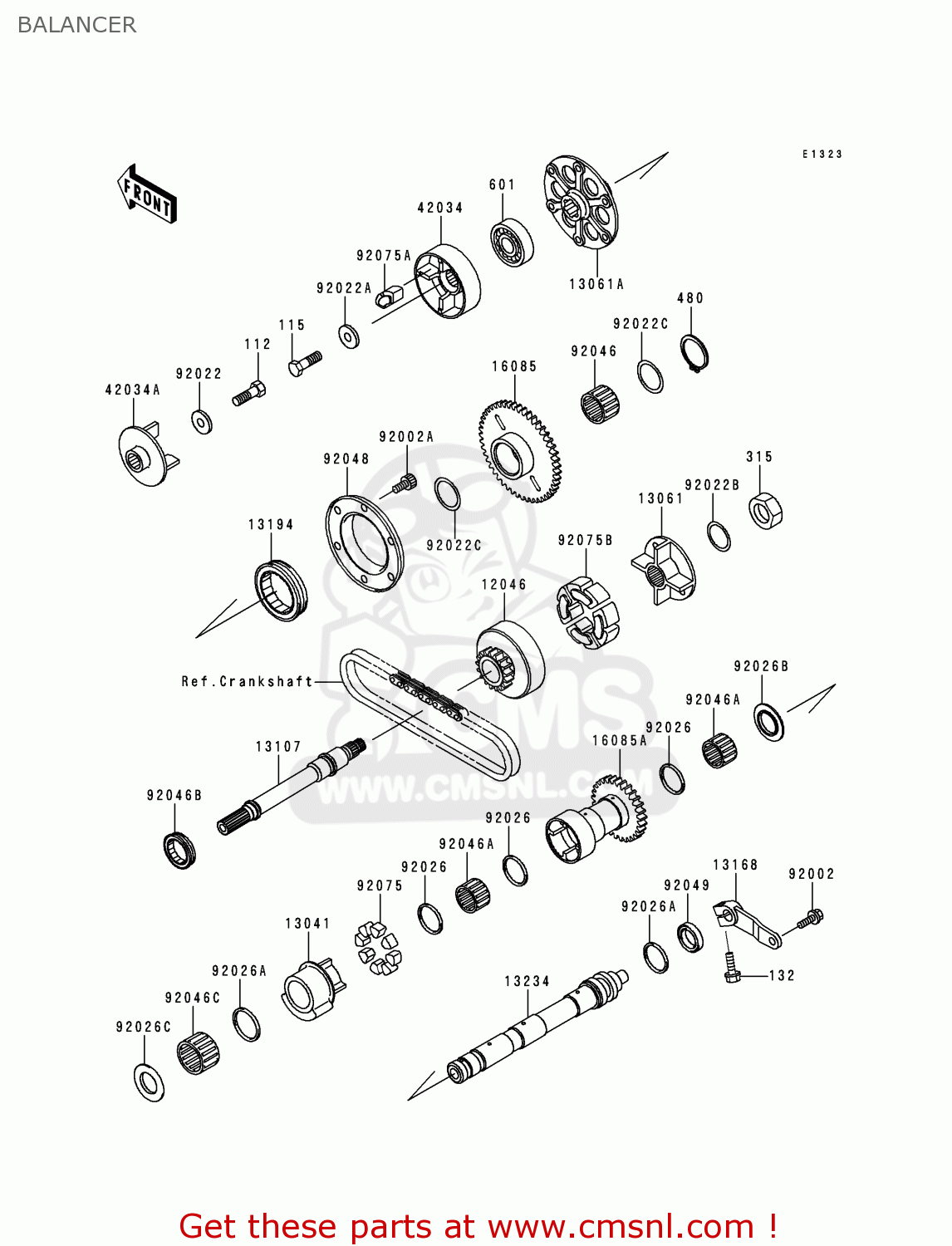 BALANCER ZX1100D1 NINJAZX11 1993 USA CALIFORNIA CANADA