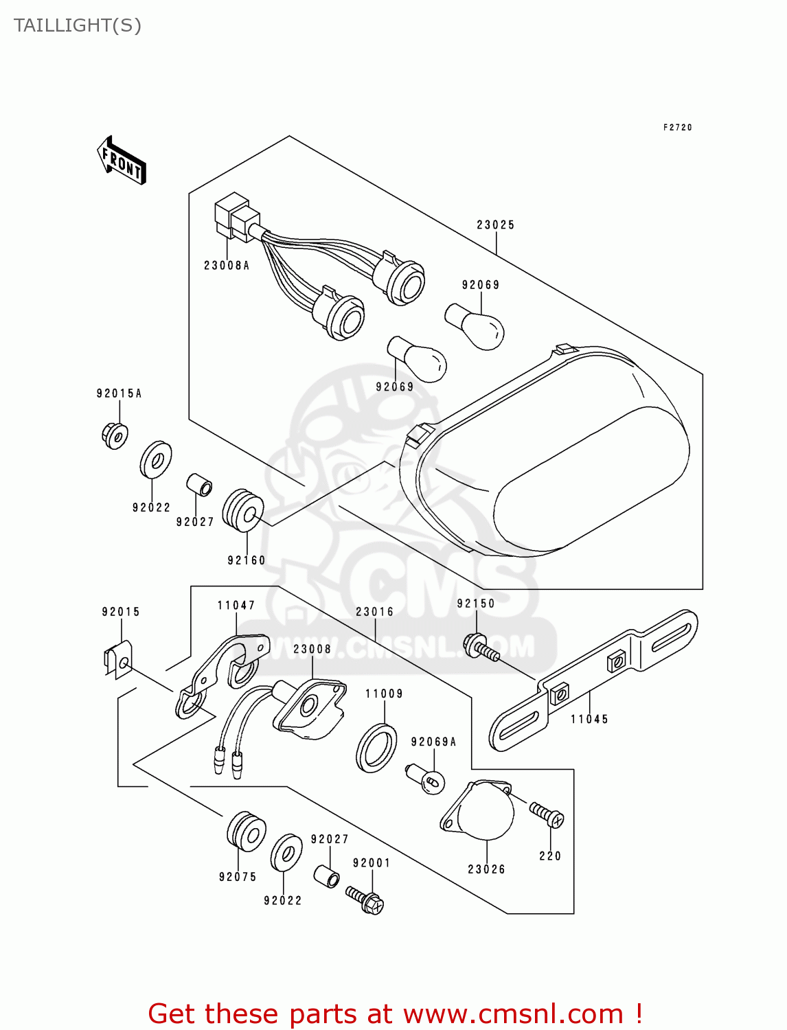TAILLIGHT(S) ZX1100D1 NINJAZX11 1993 USA CALIFORNIA CANADA