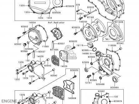 ENGINE COVER(S) - ZX1100D1 NINJAZX11 1993 USA CALIFORNIA CANADA