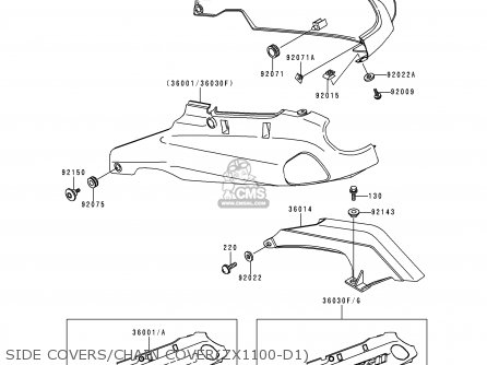 SIDE COVERS/CHAIN COVER(ZX1100-D1) - ZX1100D1 NINJAZX11 1993 USA CALIFORNIA CANADA