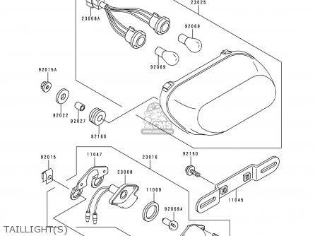 TAILLIGHT(S) - ZX1100D1 NINJAZX11 1993 USA CALIFORNIA CANADA