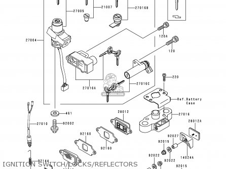 IGNITION SWITCH/LOCKS/REFLECTORS - ZX1100D1 NINJAZX11 1993 USA CALIFORNIA CANADA