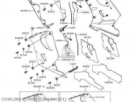 COWLING LOWERS(ZX1100-D1) - ZX1100D1 NINJAZX11 1993 USA CALIFORNIA CANADA