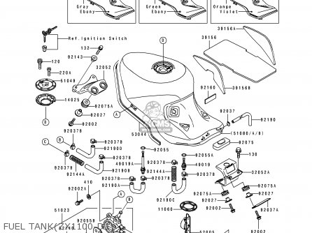 ワンピース Diagram Kawasaki ZX1100D1 ZZR1100 1993 EUROPE UK FR NL AR FG GR IT NR SD