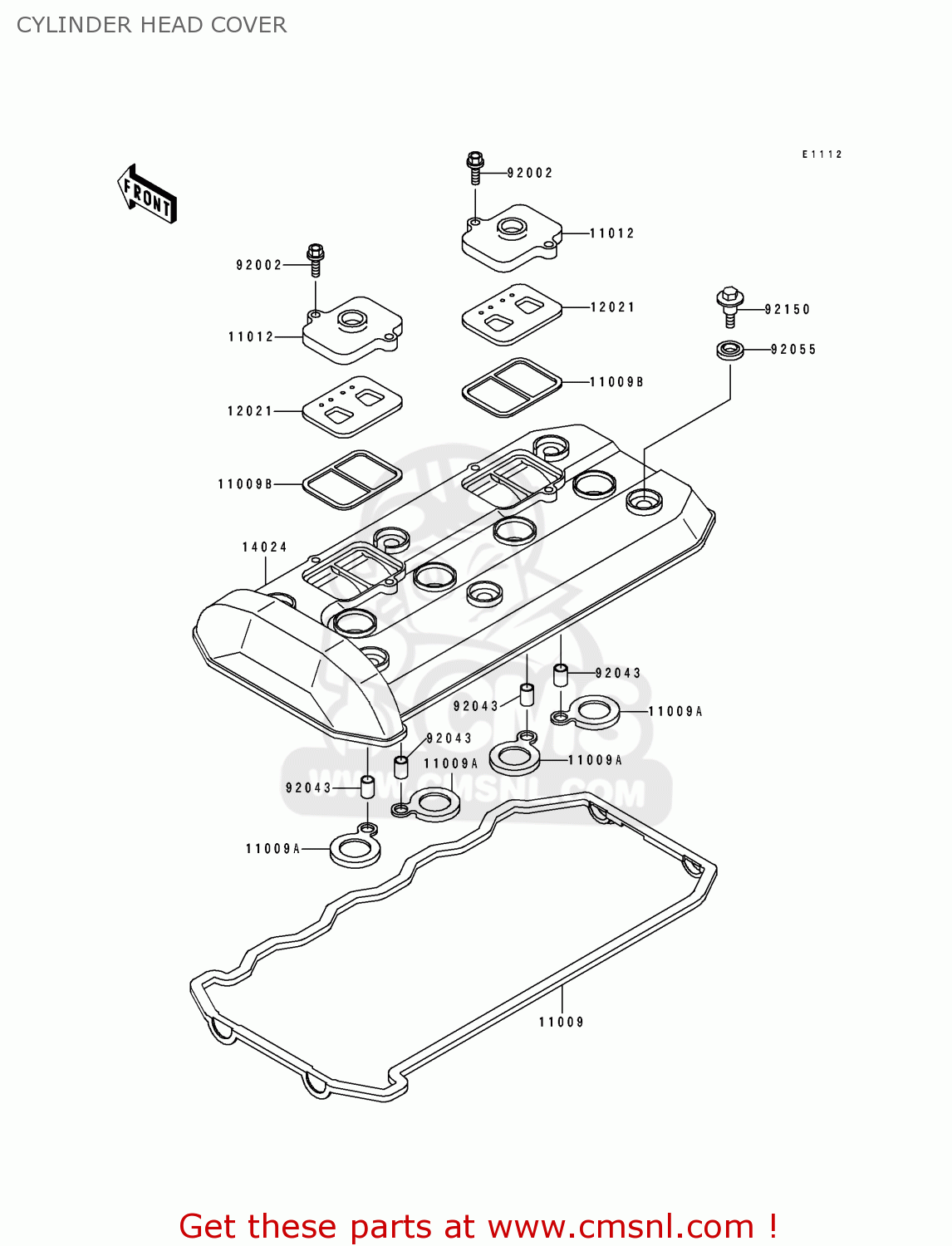 CYLINDER HEAD COVER ZX1100D1 ZZR1100 1993 EUROPE UK FR NL AR FG GR IT NR SD SP ST