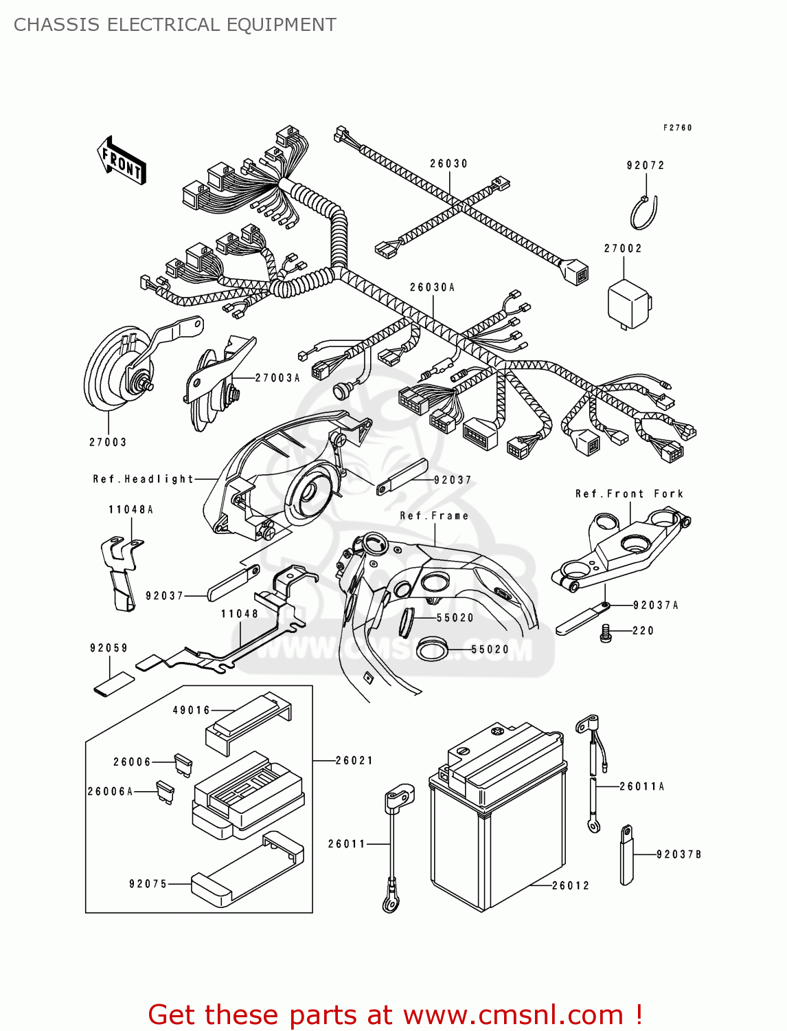 CHASSIS ELECTRICAL EQUIPMENT ZX1100D1 ZZR1100 1993 EUROPE UK FR NL AR FG GR IT NR SD SP ST