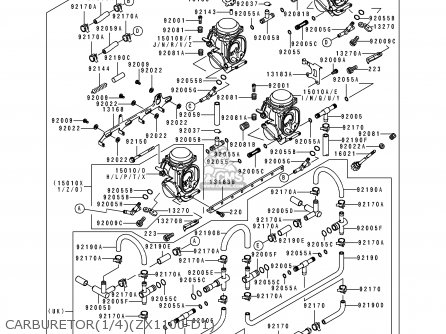 CARBURETOR(1/4)(ZX1100-D1) - ZX1100D1 ZZR1100 1993 EUROPE UK FR NL AR FG GR IT NR SD SP ST