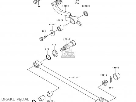 BRAKE PEDAL - ZX1100D1 ZZR1100 1993 EUROPE UK FR NL AR FG GR IT NR SD SP ST