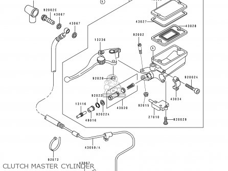 CLUTCH MASTER CYLINDER - ZX1100D1 ZZR1100 1993 EUROPE UK FR NL AR FG GR IT NR SD SP ST