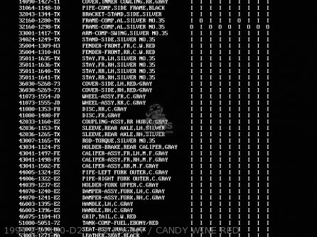 1994 ZX1100-D2    72 EBONY / CANDY WINE RED - ZX1100D1 ZZR1100 1993 EUROPE UK FR NL AR FG GR IT NR SD SP ST