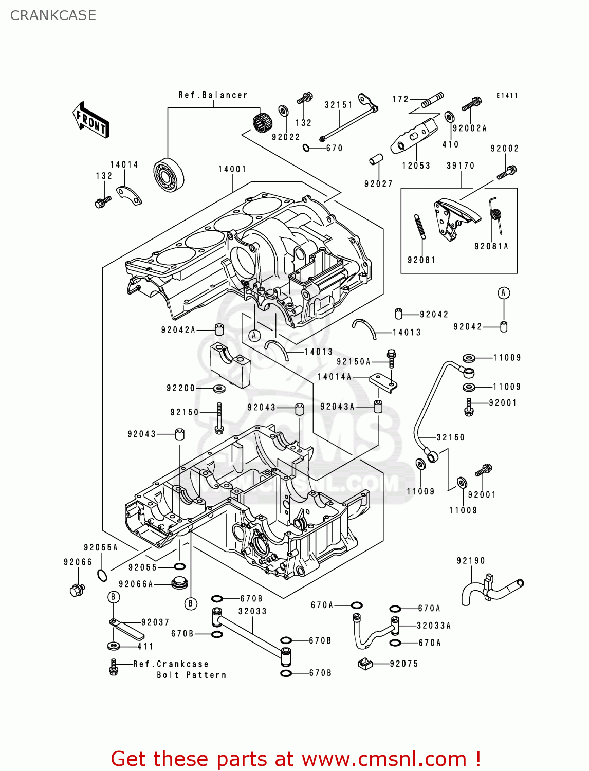 CRANKCASE ZX1100D2 NINJAZX11 1994 USA CALIFORNIA CANADA