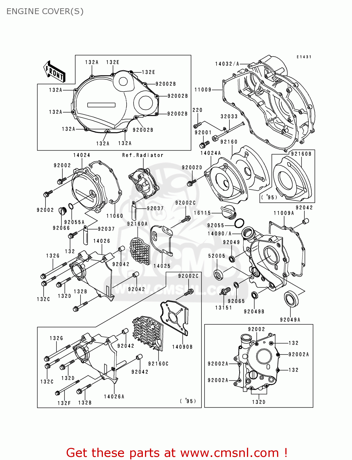 ENGINE COVER(S) ZX1100D2 NINJAZX11 1994 USA CALIFORNIA CANADA