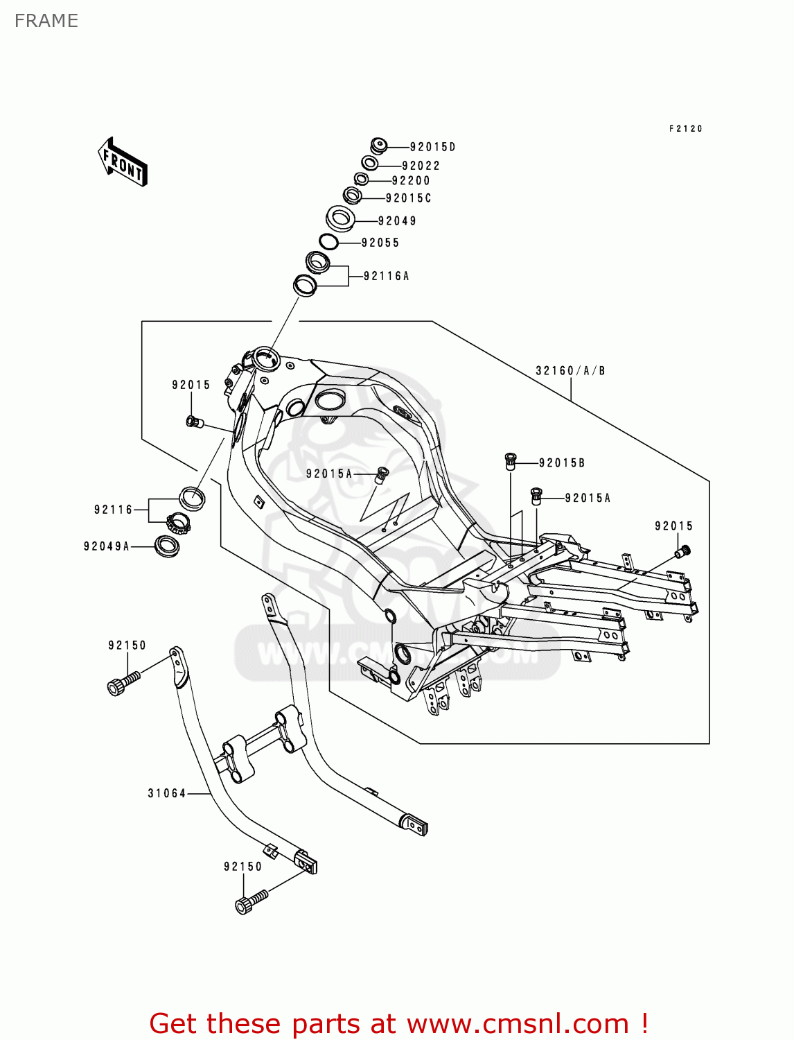 FRAME ZX1100D2 NINJAZX11 1994 USA CALIFORNIA CANADA